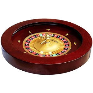 GeRRiT Roue de Roulette Ensemble de Roulette en Acajou Rouge-Brun, Jeu de Roulette de Luxe de 20 Pouces Jeux de société