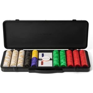 SLOWPLAY Ensemble de 500 jetons de Poker en Argile GODEL 14g pour Texas Hold'em [avec Valeur] dans Un Coffret Haut de Gamme en polycarbonate Allemand résistant.