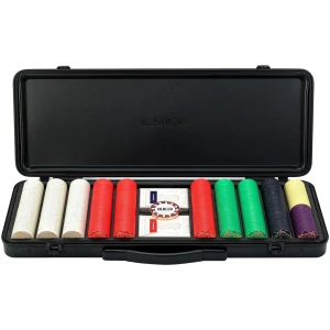 SLOWPLAY Nash Poker Set, jetons de Poker en céramique 500 PCS [avec Valeur]| Malette de Poker Texas Holdem, Coffret de Poker | avec Cartes de Poker, Bouton Dealer